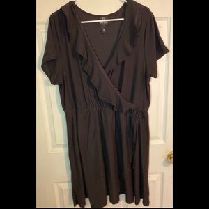 Derek Heart Black Ruffle Wrap Dress